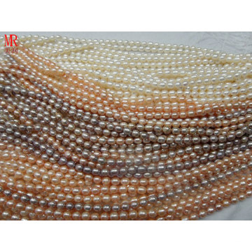 7-8mm AA Grade Rice Shape Cultured Pearl Strands